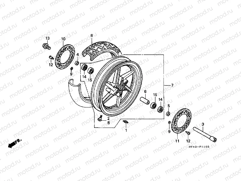 F-11 FRONT WHEEL (VFR750FL / FM / FN / FP)