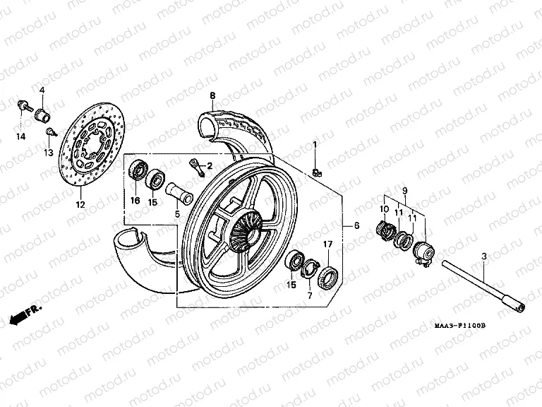 F-11 FRONT WHEEL (VT1100C)