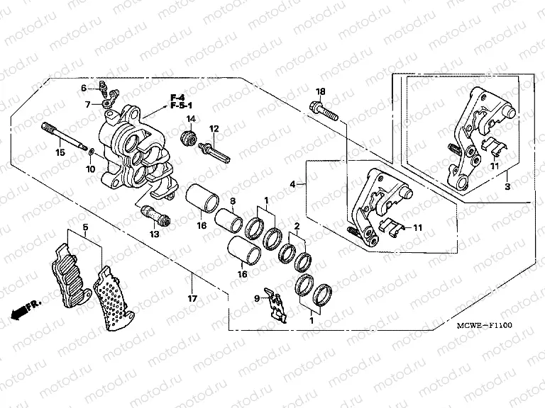 F-11 J. FRONT BRAKE CALIPER