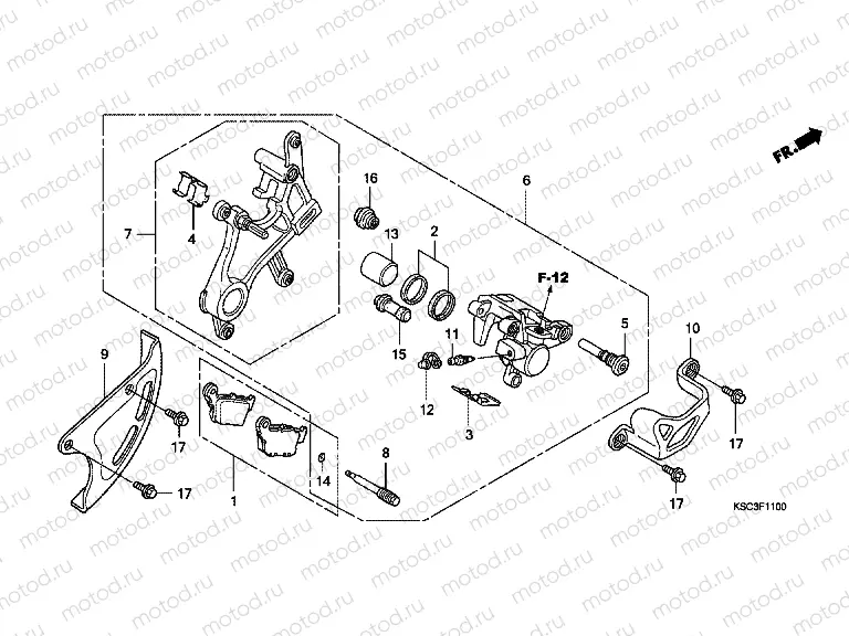 F-11 REAR BRAKE CALIPER