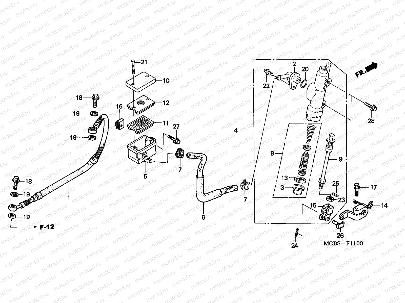F-11 REAR BRAKE MASTER CYLINDER