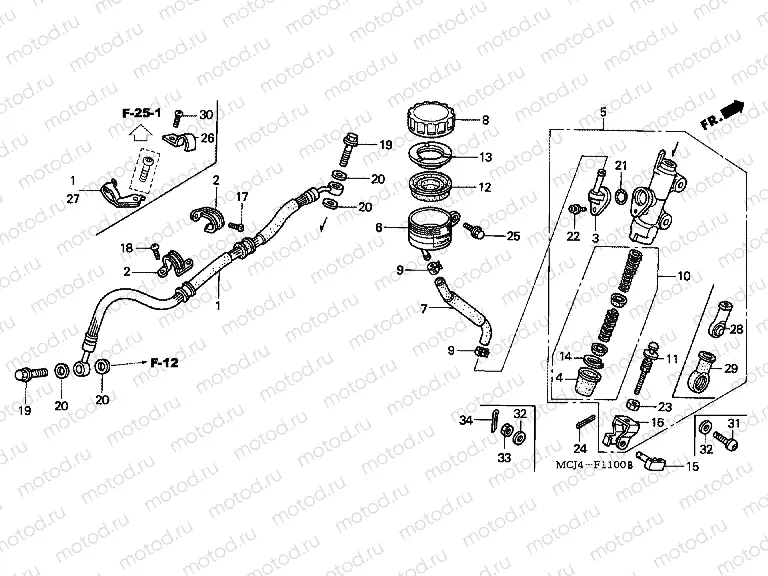 F-11 REAR MAIN BRAKE CYLINDER