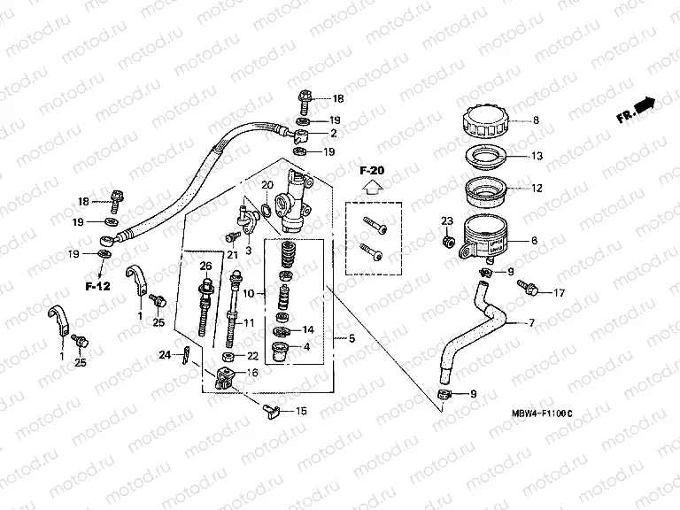 F-11 REAR MAIN BRAKE CYLINDER