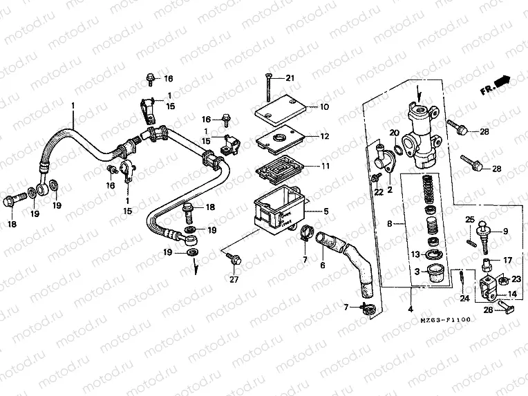 F-11 REAR MAIN BRAKE CYLINDER