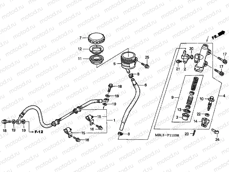 F-11 REAR MASTER CYLINDER (NT650VW / X / Y / 1)