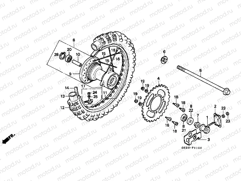 F-11 REAR WHEEL (CR80RL / RM)