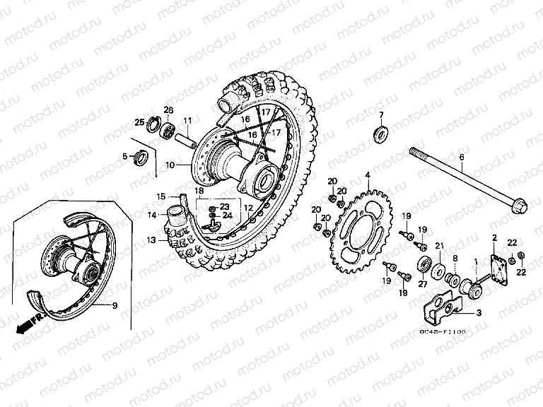 F-11 REAR WHEEL (RF / RG / RH / RJ / RK)