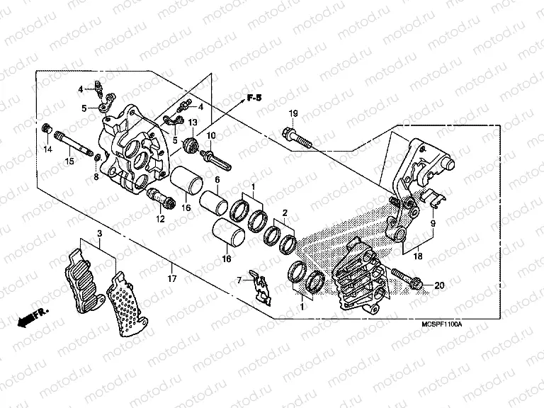 F-11 RIGHT FRONT BRAKE CALIPER (05 -07)