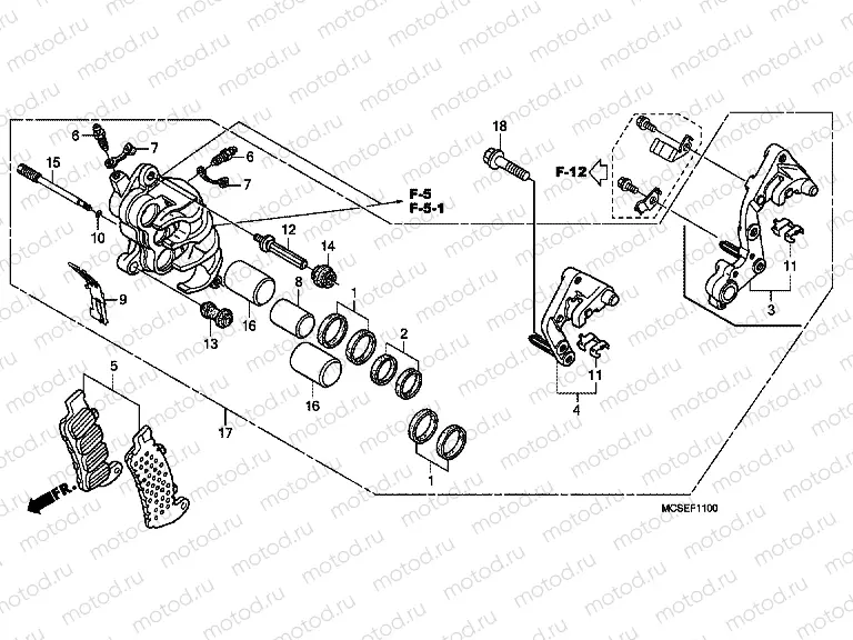 F-11 RIGHT FRONT BRAKE CALIPER