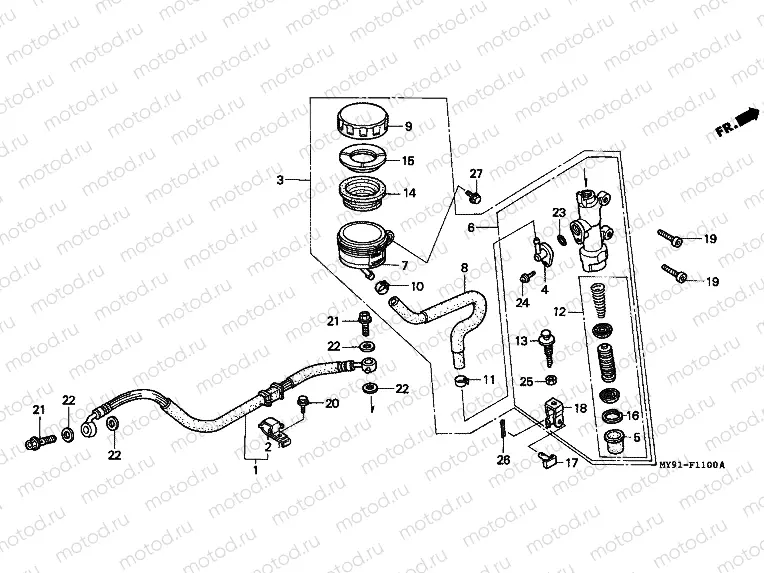F-11 RR. BRAKE MASTER CYLINDER