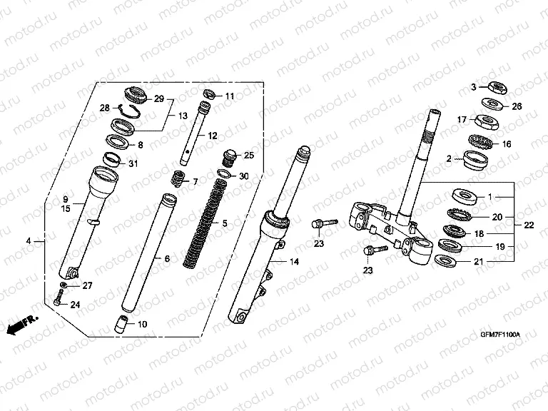 F-11 STEERING WHEEL / FRONT FORK