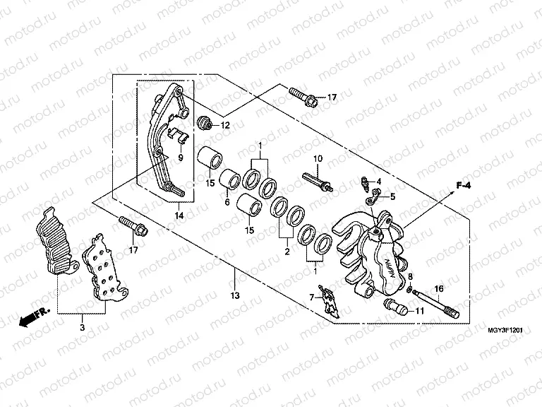 F-12-1 B. FRONT BRAKE CALIPER