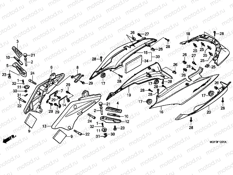 F-12-1 BODY COVER (FJS600A9-2KO / FJS600AB / PC)