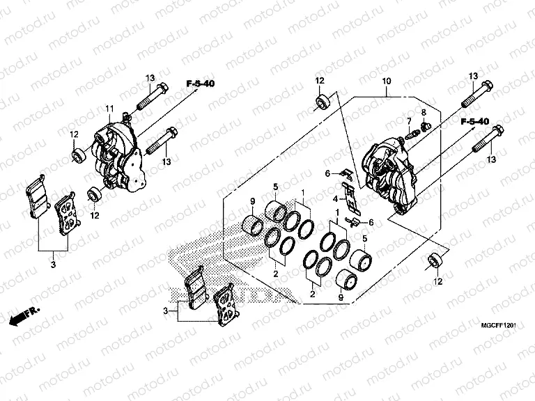 F-12-1 FRONT BRAKE CALIPER (CB1100NA/NAD)
