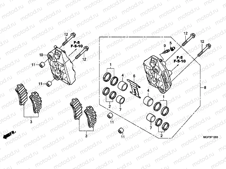 F-12-1 FRONT BRAKE CALIPER (CBR1000S / SA)