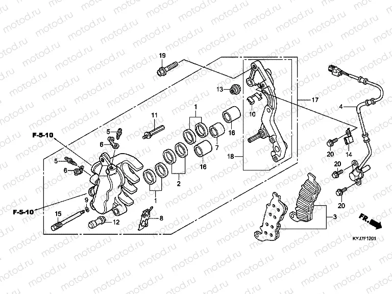 F-12-1 FRONT BRAKE CALIPER (CBR250RA)