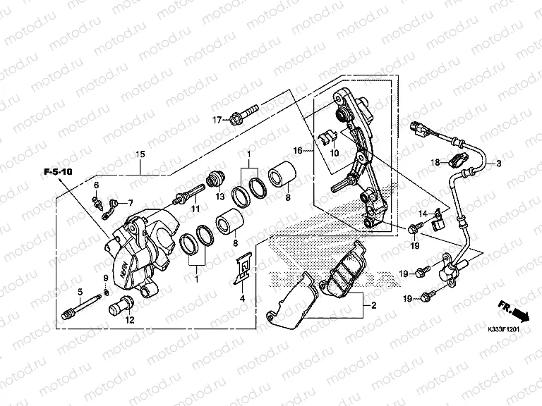 F-12-1 FRONT BRAKE CALIPER (CBR250RA/300RA)
