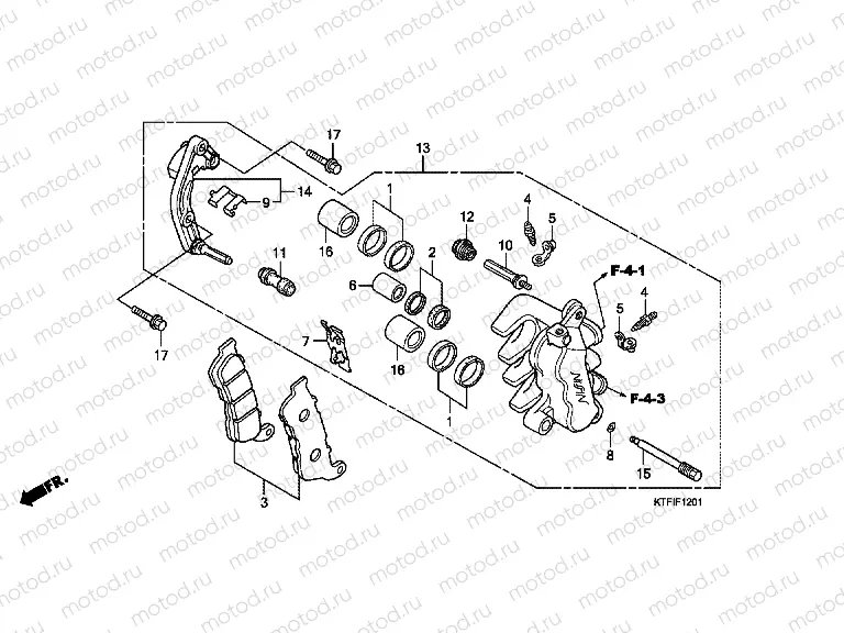 F-12-1 FRONT BRAKE CALIPER (SH125 / R / 150 / R)