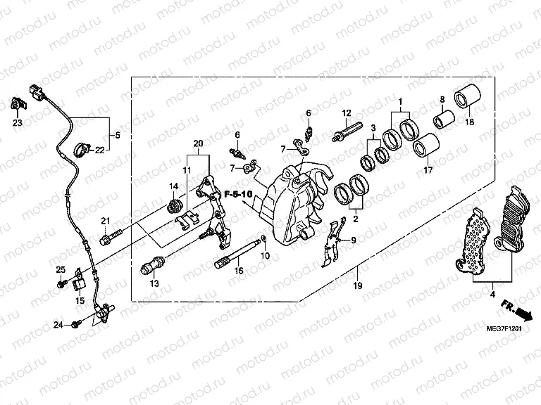 F-12-1 FRONT BRAKE CALIPER (VT750C2S / CS)
