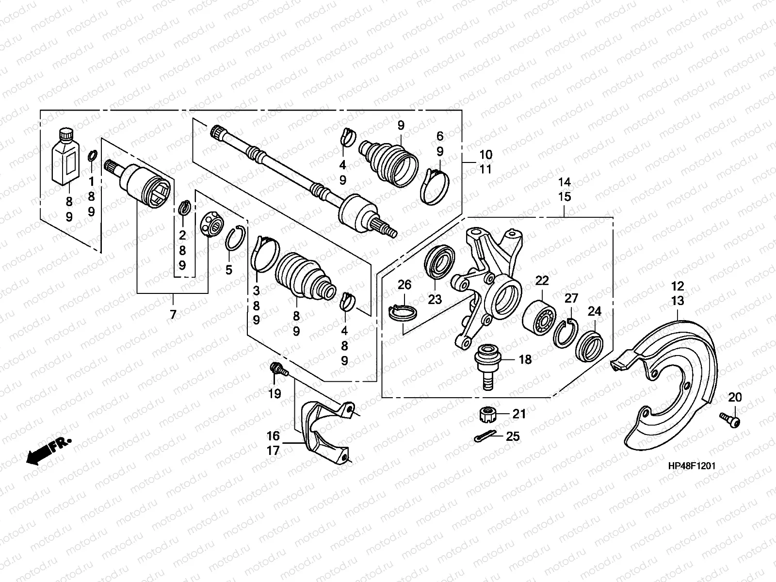 F-12-1 FRONT KNUCKLE (4WD)