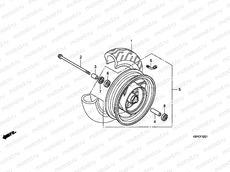 F-12-1 FRONT WHEEL (DRUM BRAKE) (SC1256.8)