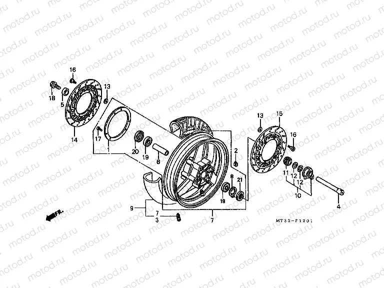 F-12-1 FRONT WHEEL (ST1100AN / AP / AR)
