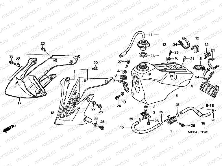 F-12-1 FUEL TANK (CRF450R5,6,7,8)