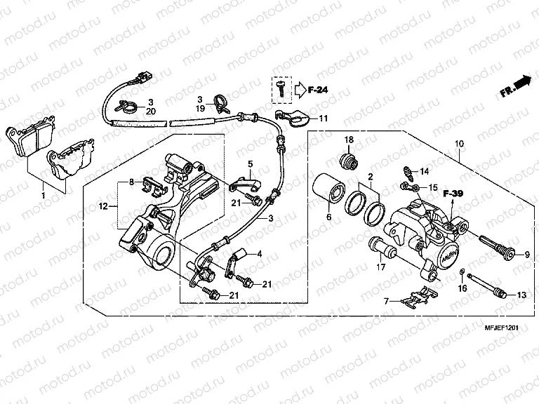 F-12-1 REAR BRAKE CALIPER (CBR600RA)