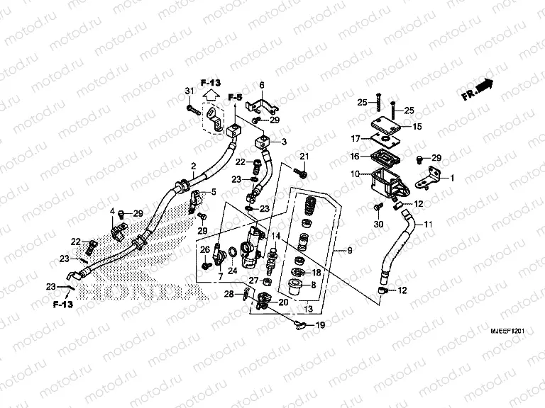 F-12-1 REAR BRAKE MASTER CYLINDER (CB650FA)