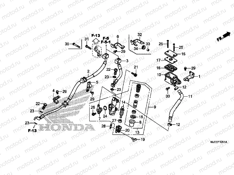 F-12-1 REAR BRAKE MASTER CYLINDER (CB650FA)