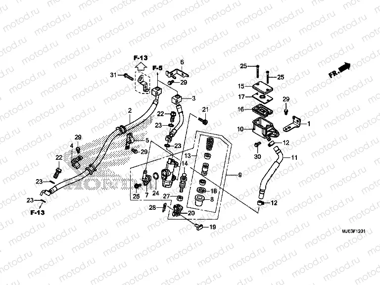 F-12-1 REAR BRAKE MASTER CYLINDER (CBR650FA)