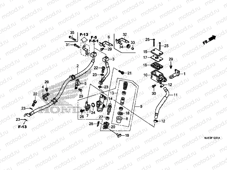 F-12-1 REAR BRAKE MASTER CYLINDER (CBR650FA)