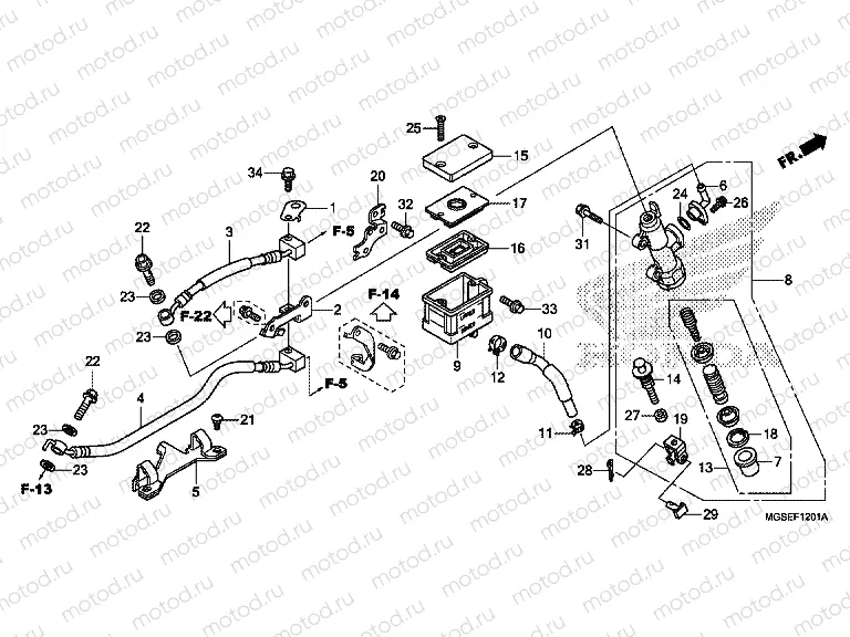 F-12-1 REAR BRAKE MASTER CYLINDER (NC700SA / SD)