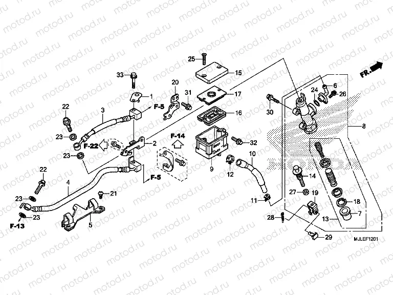 F-12-1 REAR BRAKE MASTER CYLINDER (NC700SD / 750SD / 750SA)