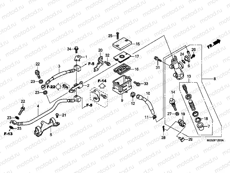 F-12-1 REAR BRAKE MASTER CYLINDER (NC700XA / XD)