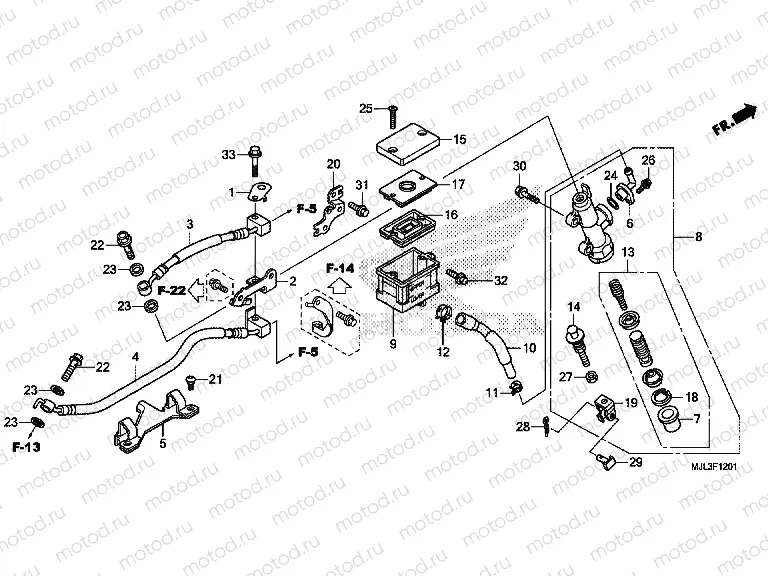 F-12-1 REAR BRAKE MASTER CYLINDER (NC700XD / 750XA / 750XD)