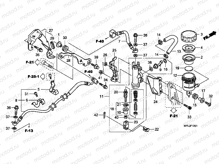 F-12-1 REAR BRAKE MASTERCYLINDER (CBR1000RA)