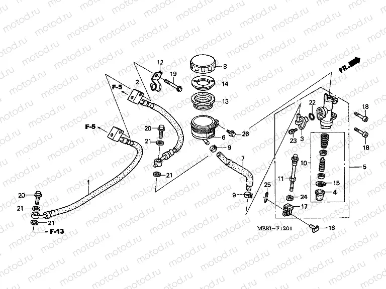 F-12-1 REAR MAIN BRAKE CYLINDER (CBF600SA / NA)