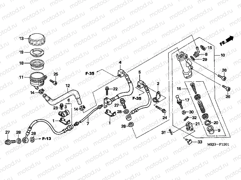 F-12-1 REAR MASTER CYLINDER (CB1300A / SA)