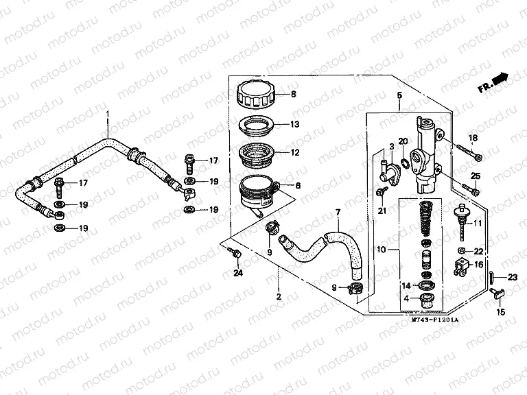 F-12-1 REAR MASTER CYLINDER (VFR750FR / FS / FT / FV)