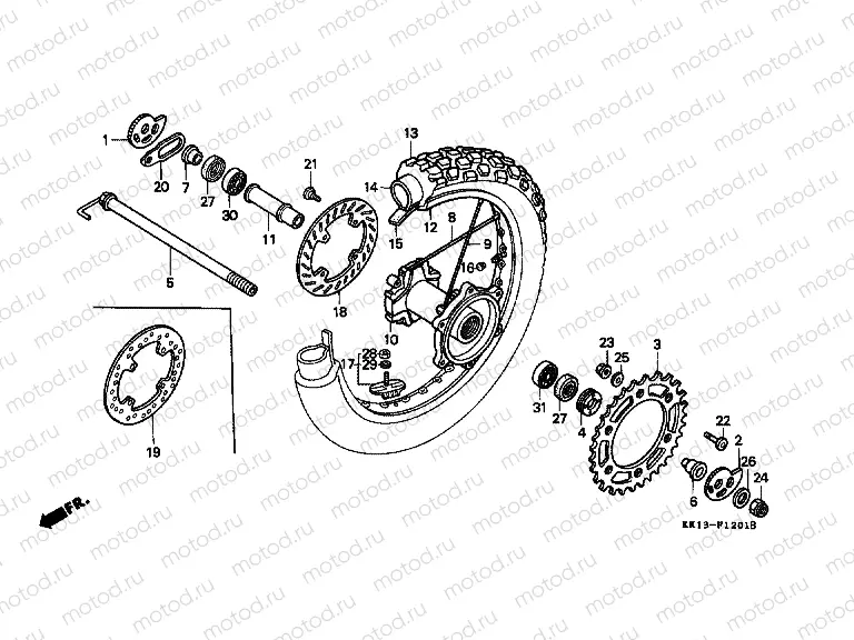 F-12-1 REAR WHEEL (XR250RL / RM)