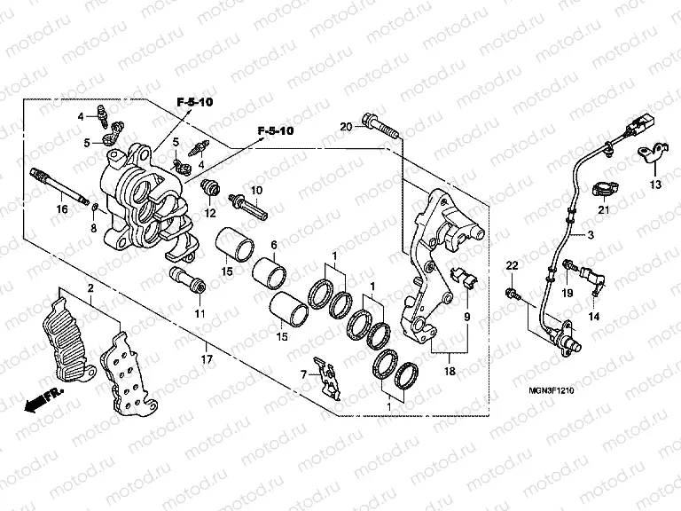 F-12-10 FRONT BRAKE CALIPER (R.) (CBF600SA / NA)