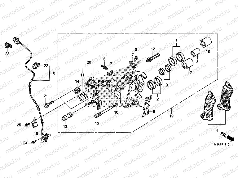 F-12-10 FRONT BRAKE CALIPER (VT750CS / C2S)