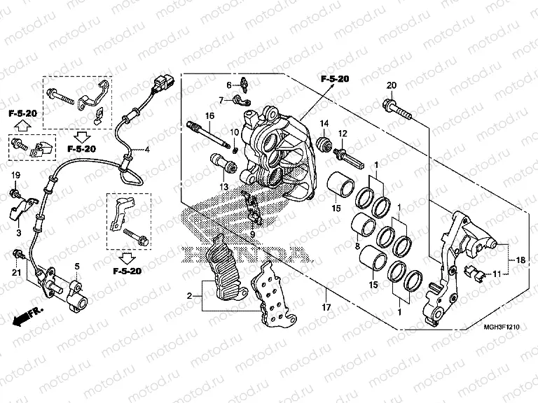F-12-10 J. FRONT BRAKE CALIPER