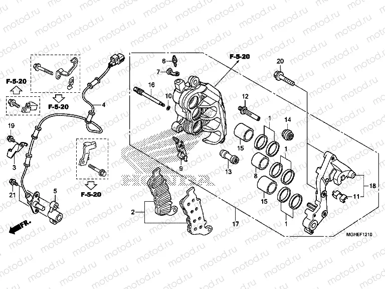 F-12-10 J. FRONT BRAKE CALIPER
