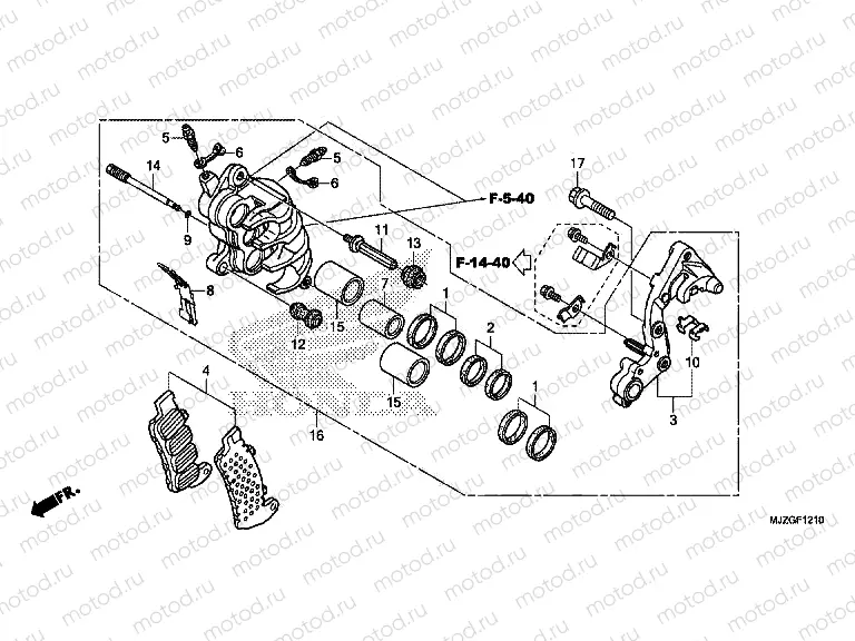 F-12-10 RIGHT FRONT BRAKE CALIPER