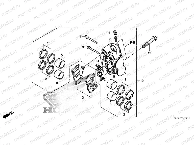 F-12-10 RIGHT FRONT BRAKE CALIPER (VFR800FE / G)