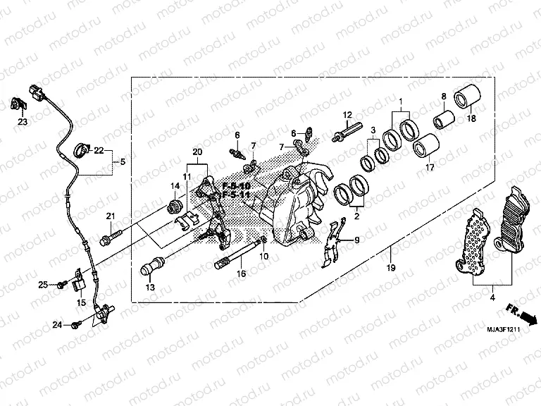 F-12-11 FRONT BRAKE CALIPER (VT750C2S / CS)