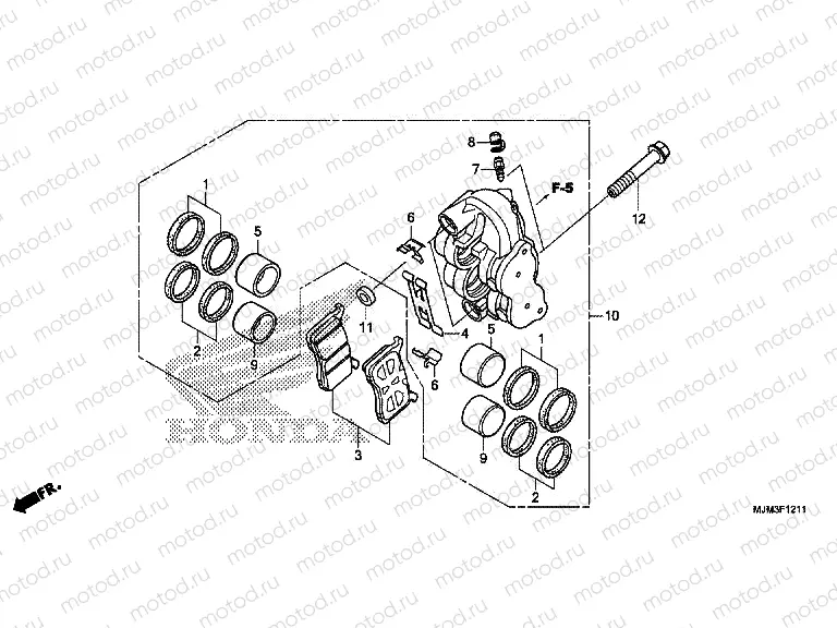 F-12-11 RIGHT FRONT BRAKE CALIPER (VFR800FH)