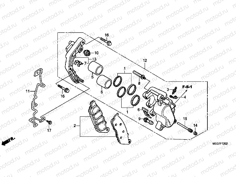 F-12-2 FRONT BRAKE CALIPER (VT750S)